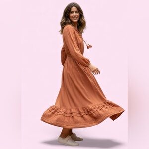Knox Rose Rust Maxi Dress Size Medium